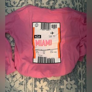 Miami plane ticket hoodie